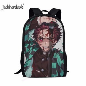 Demon Slayer Anime Print School Backpack for Kids