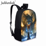 Dragon 3D Print Schoolbag for Children Book Bags 17inch Travel Bag