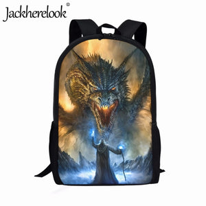 Dragon 3D Print Schoolbag for Children Book Bags 17inch Travel Bag