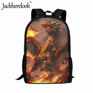 Dragon Pattern Printing Kids' School Bag 17in Travel Backpack
