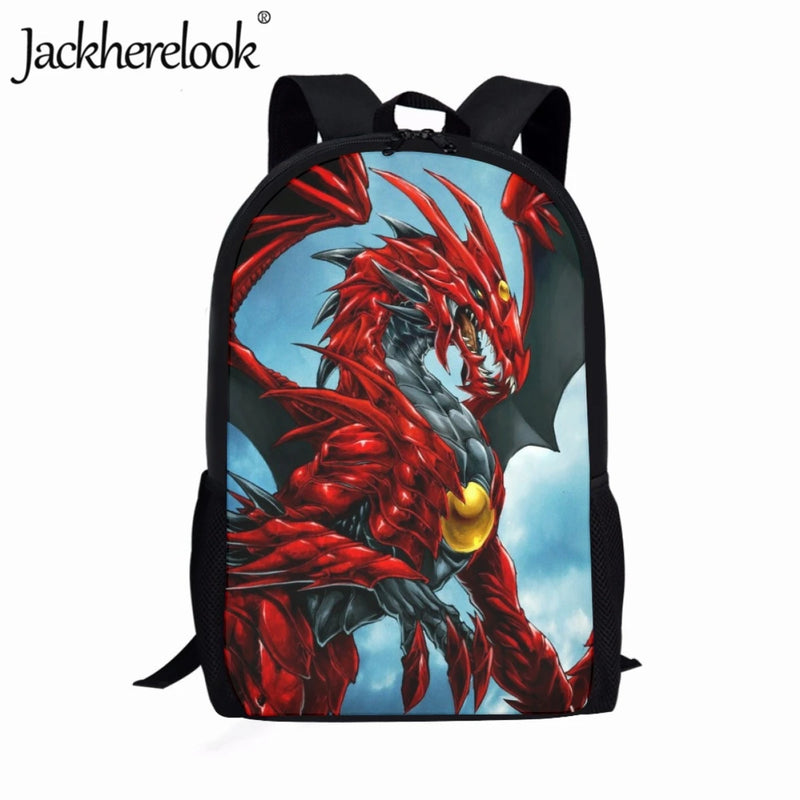 Dragon Pattern Printing Kids' School Bag 17in Travel Backpack