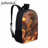 Dragon Pattern Printing Kids' School Bag 17in Travel Backpack