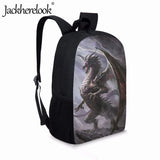 Dragon Pattern School Backpack Boys 17-inch Book Bag Large Capacity