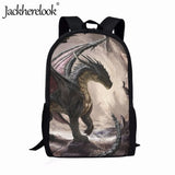 Dragon Pattern School Backpack Boys 17-inch Book Bag Large Capacity