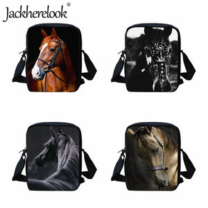 Jackherelook 3D Horse Pattern Printed Messenger Bag for Kids