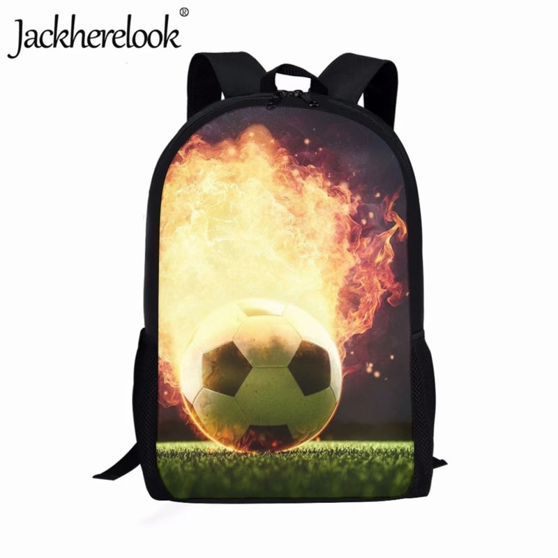 Jackherelook Football Pattern 3D Print Kids Travel Backpack