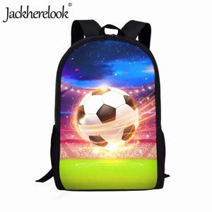 Jackherelook Football Pattern 3D Print Kids Travel Backpack