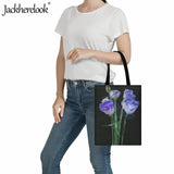 Flower Pattern Print Shoulder Bag Large Capacity Canvas Bag