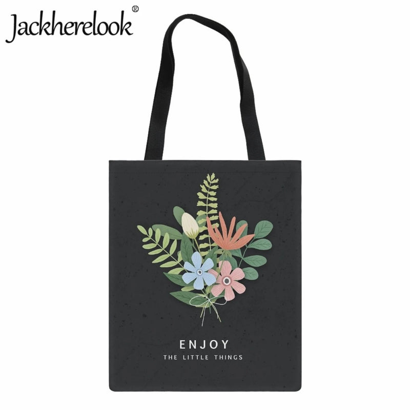 Floral Shoulder Bag Canvas Classic Handbag Beach Bag