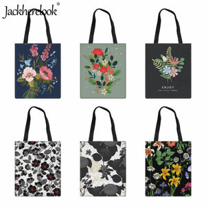 Floral Shoulder Bag Canvas Classic Handbag Beach Bag