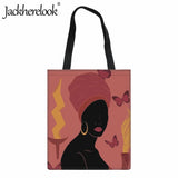 African Art Totem Print Shoulder Bag Women Canvas Shopping