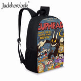Jackherelook Cuphead Cartoon Pattern Kids Schoolbag