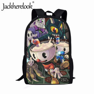 Cuphead Cartoon School Bags for Children Boy's Backpacks