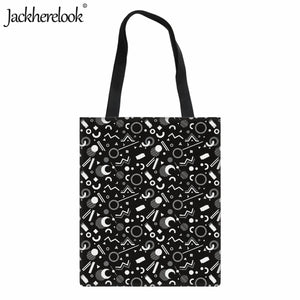Geometric Print Shoulder Bag Women's Handbag Canvas Travel Tote