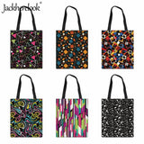 Geometric Print Shoulder Bag Women's Handbag Canvas Travel Tote