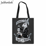 Gothic Rabbit Women's Shoulder Bag Canvas Handbag Large Capacity Female Tote