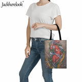 Gothic Rabbit Women's Shoulder Bag Canvas Handbag Large Capacity Female Tote