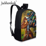 African Art Woman Backpack for Boys