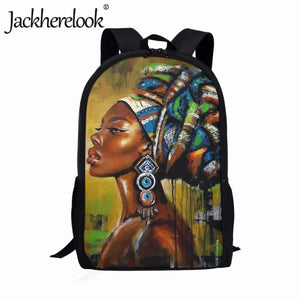 African Art Woman Backpack for Boys