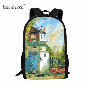 Jackherelook Comic Schoolbag for Girls Durable Backpack Large Capacity
