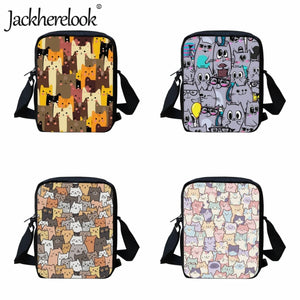 Cartoon Kitten Pattern School Shoulder Bag for Girls