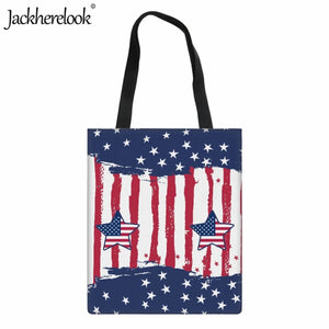 Shoulder Bag Women's Casual Handbag US Flag Print Tote Bag