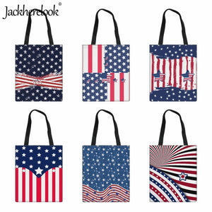 Shoulder Bag Women's Casual Handbag US Flag Print Tote Bag