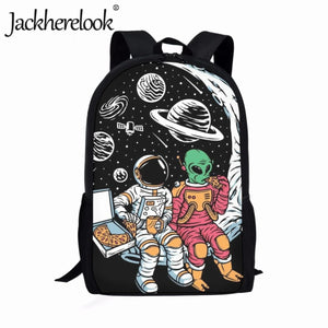 Jackherelook Astronauts Pattern Kids School Bag Bookbag for Boy Girl's Backpack
