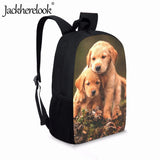 Jackherelook Puppy Pattern 3D Printing School Bag for Boys and Girls