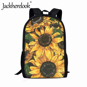 Retro Sunflower Pattern School Backpack for Kids