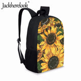 Retro Sunflower Pattern School Backpack for Kids