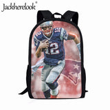 Tom-Brady Rugby Star Print 17in Backpack