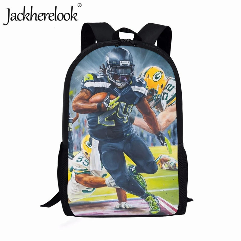 Tom-Brady Rugby-Star School Backpack for Kids Boy's