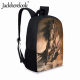 Jackherelook Horse Pattern Schoolbag for Kids Boys Girls