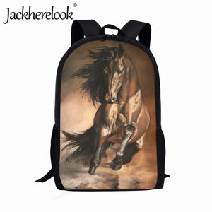 Jackherelook Horse Pattern Schoolbag for Kids Boys Girls