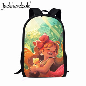Girl Illustration Pattern Schoolbags Travel Backpacks Kids Birthday Gift