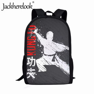 Jackherelook Kung Fu Print School Bag for Students