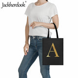 Women's Classic Canvas Tote Bag with English Letter Printing