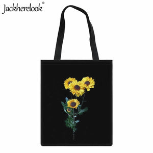 Flowers Print Tote Bag Large Capacity Women's Shopping Bag