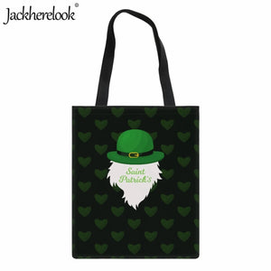 St. Patrick's Shoulder Bag Large Capacity Canvas Shopping Lady Tote
