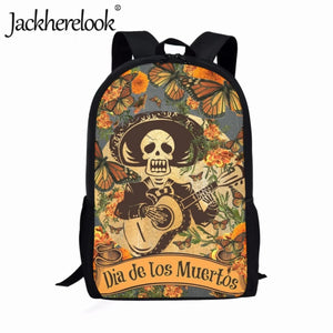 Skull Pattern School Backpack Party Bookbag for Teens Boys Girls