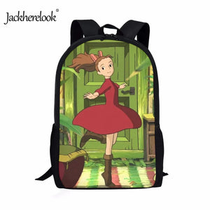 Arrietty Anime Print School Backpack for Girls Kids Durable Bookbag