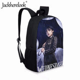 Wednesday Addams Backpack Teenager School Bags Gothic Girl Book Bag