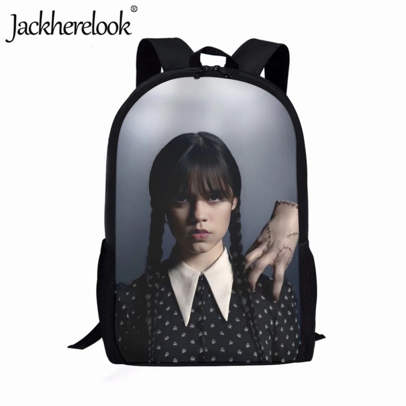 Jackherelook Wednesday Addams Backpack for Teenager