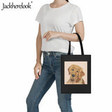 Dog Pattern Shoulder Bag Golden Retriever Print Canvas Tote Bag