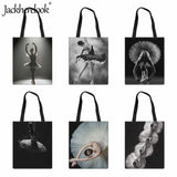 Ballet Dancer Canvas Shoulder Bag Large Capacity Travel Bag