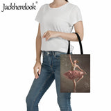 Ballet Dancer Pattern Shoulder Bag Classic Canvas Cloth Bag