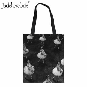 Ballet Dancer Pattern Shoulder Bag Classic Canvas Cloth Bag