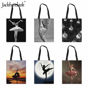 Ballet Dancer Pattern Shoulder Bag Classic Canvas Cloth Bag