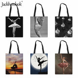 Ballet Dancer Pattern Shoulder Bag Classic Canvas Cloth Bag